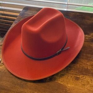Adjustable fun cowgirl hat - orange/red